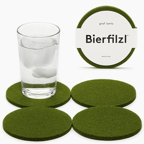 Bierfilzl Merino Wool Round Coasters Set of 4 (4 Count)