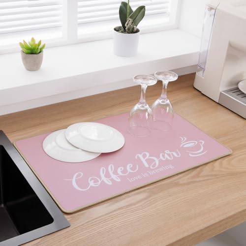 Coffee Mat 2 Pack 12x19 Inch Absorbent Non (2 Count)