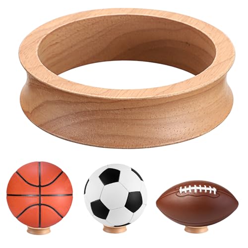 Pack of 3 Wooden Sphere Holder Display Stand for Crystal Sport Ball