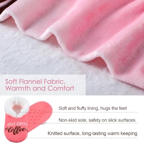 2 Pack Coffee Gnome Blanket and Slipper Socks (2 Count)