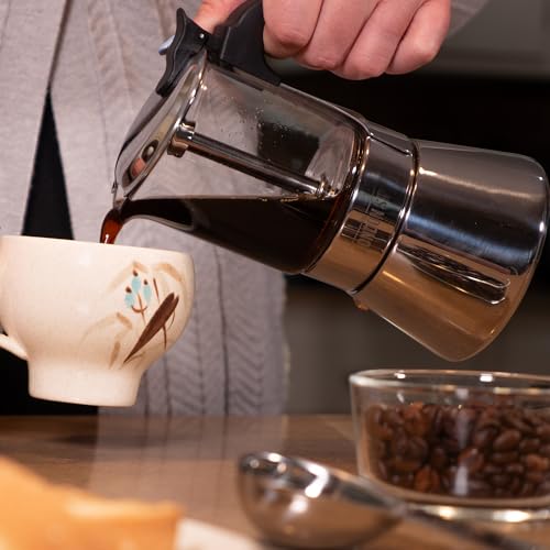 Glass and Stainless Steel Stovetop Espresso Maker Moka Pot Italian Coffee Percolator