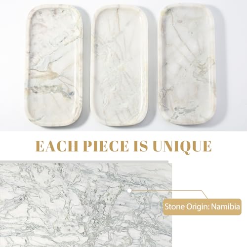 Marble Tray 10"x5" Marble Vanity Tray for Bathroom Countertop Kitchen Sink