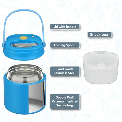 14 oz Soup Thermo for Hot Food with 7 oz Snack Container