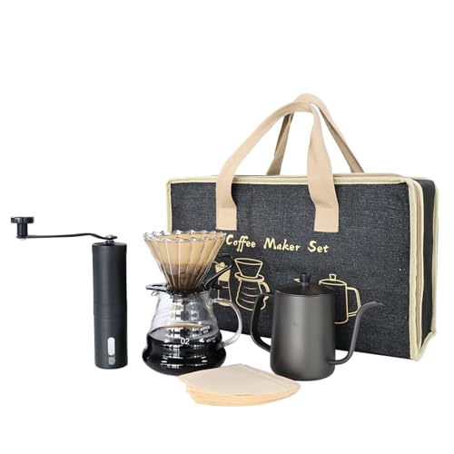 Coffee Set Coffee Dripper Server Glass Sharing Pot Pour Over Coffee Kettle Coffee Grinder Coffee Maker Set for Home Outdoor