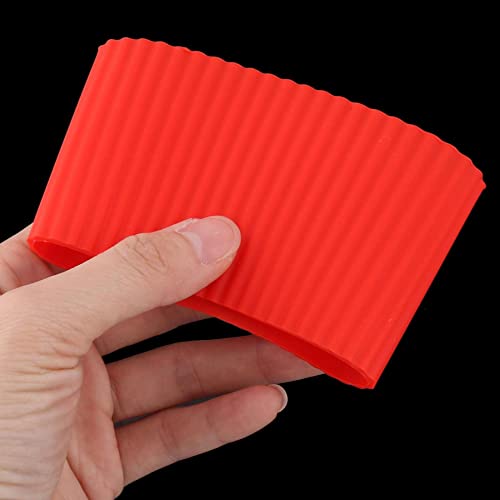 Silicone Nonslip Glass Bottle Mug Cup Sleeve Protector Cover Red