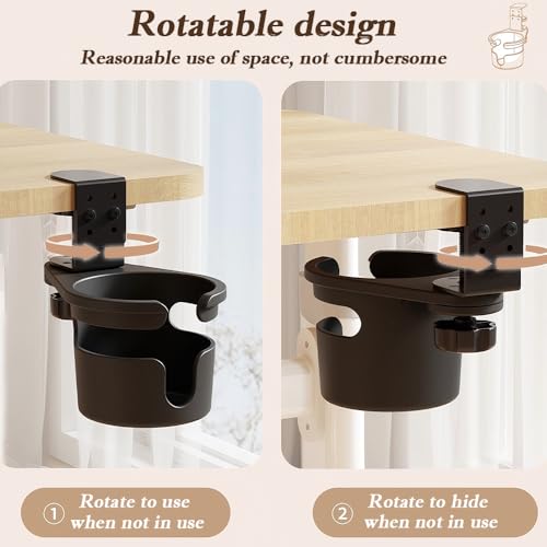 Desk Cup Holder 360° Rotating Under Table