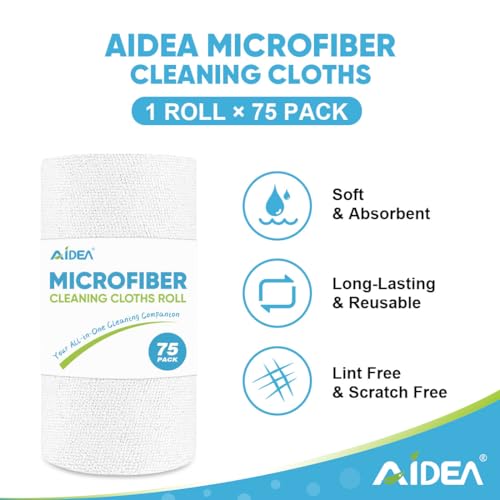 Microfiber Cleaning Cloth Roll (75 Count)