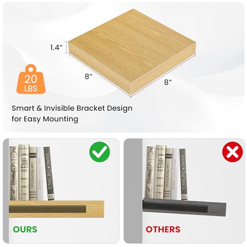 Square Floating Shelves for Wall (4 Count)