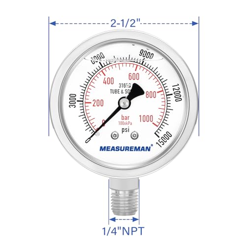 Fully Stainless Steel Hydraulic Glycerin Filled Pressure Gauge