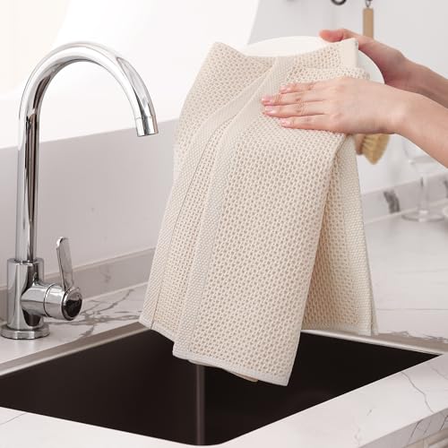 100% Cotton Oversized Waffle Weave Kitchen Towels 8 (8 Count)