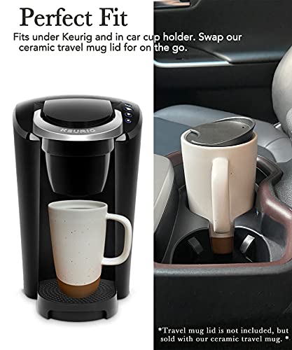 Mora Ceramics Large Tea Mug with Loose Leaf Infuser and Ceramic Lid