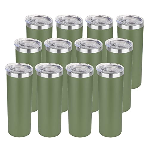 20 oz Skinny Tumblers Bulk Set (12 Count)