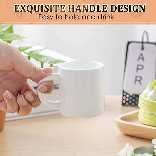 12 Pieces 3 oz Espresso Mugs Espresso Cups Mini Coffee Mugs with Handles Porcelain Coffee Cups Ceramic Smooth Demitasse for Tea Drinks Cocoa Milk Water