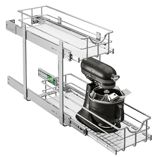 2 Tier Kitchen Cabinet Pullout Shelf and Drawer Organizer