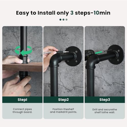 Industrial Pipe Floating Shelves