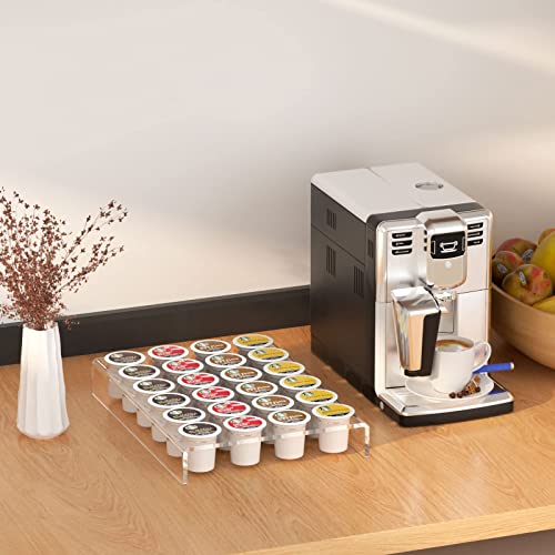Acrylic K Cup Drawer Organizer Tray Pod Holder for 24 Coffee Capsules
