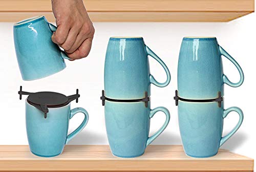 Mug Stackers for Kitchen Cabinets (6 Count)