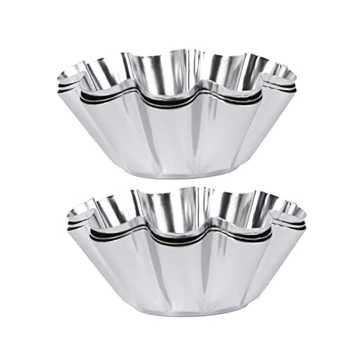 6Pcs Stainless Steel Chrysanthemum Tart Pans Non