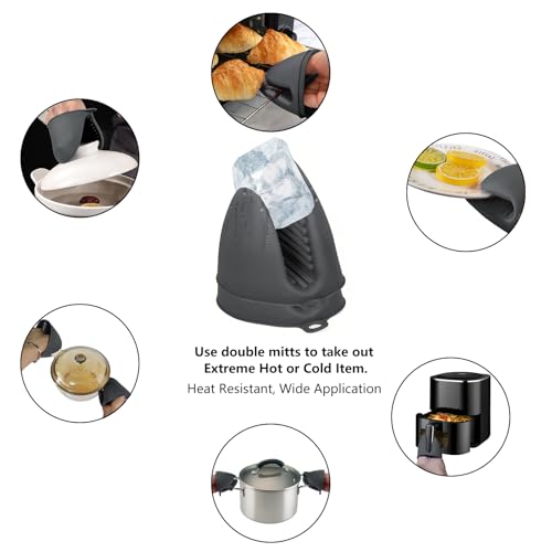 6 Pack Mini Oven Mitts Silicone Pot Holders Heat Resistan for Kitchen (6 Count)