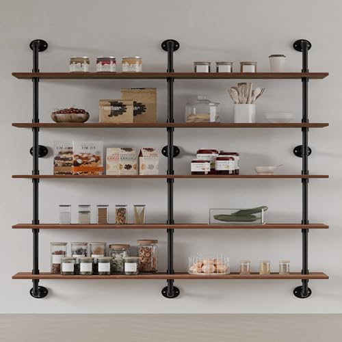 Industrial Pipe Shelf Shelving Bookcase (3 Count)