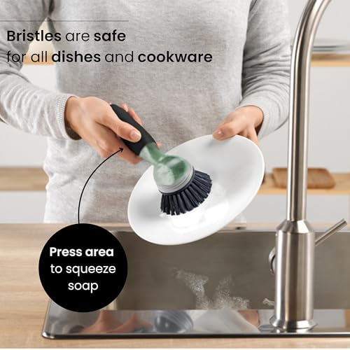 Rengo Dish Brush with Soap Dispenser