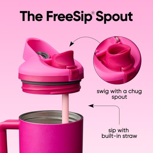FreeSip Tumbler Stainless Steel Water Bottle 40 oz Read My Lips