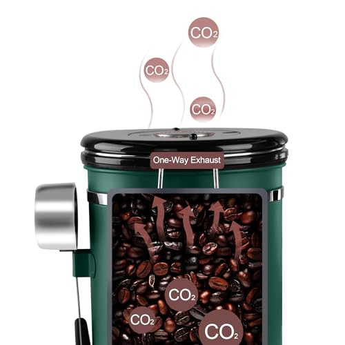 Airtight Coffee Canister with Date Tracker & Transparent Window