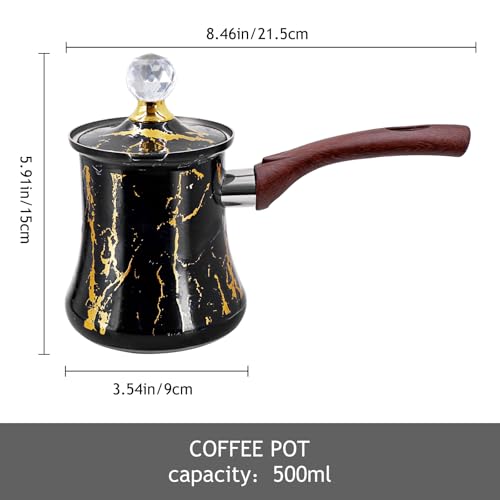 Retro Turkish Arabic Coffee Pot with Wooden Handle