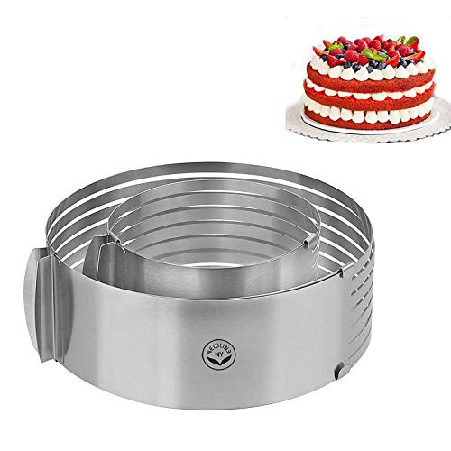 Stainless Steel Mousse Cake Rings 2 Pieces Cakes Slicer Adjustable Multilayer Circular Molding Plating Forming Round Pastry Rings