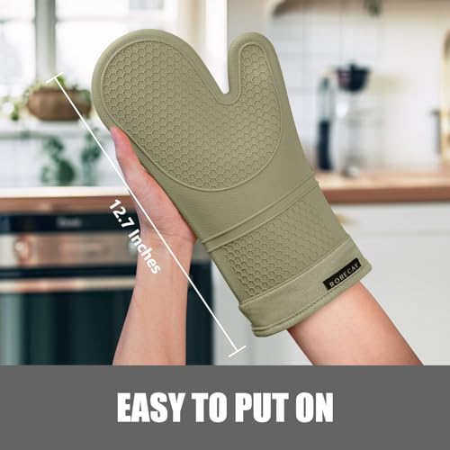 Silicone Oven Mitts and Pot Holders Sets for Kitchen