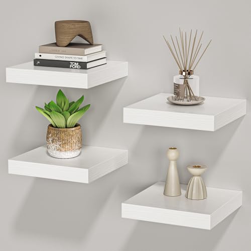 Square Floating Shelves for Wall (4 Count)