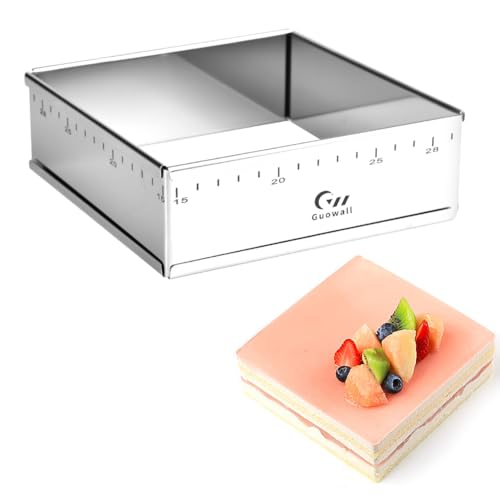 Extensible Square Cake Ring Mold Adjustable Stainless Steel Mousse Ring Detachable Nonstick Cake Cutter Pastry Shaping for DIY Baking