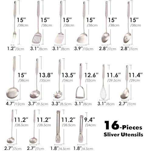 18 10 Stainless Steel Small & Large Cooking Spoons Set