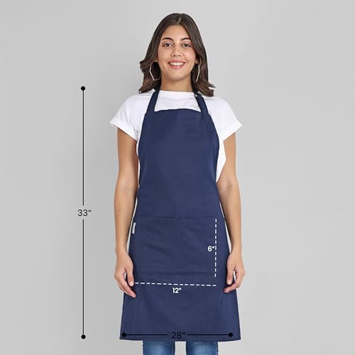 Chef Aprons Recycled Cotton Kitchen Apron with an Adjustable Neck with Long Ties