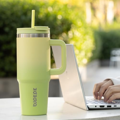 40 oz Insulated Tumbler with Handle & Straw