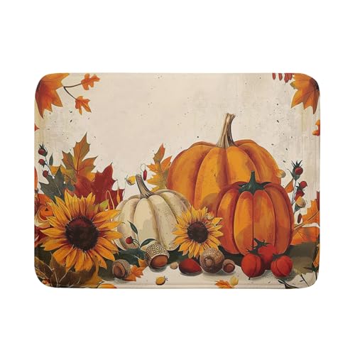Happy Thanksgiving Day Harvest Dish Drying Mat for Kitchen Counter