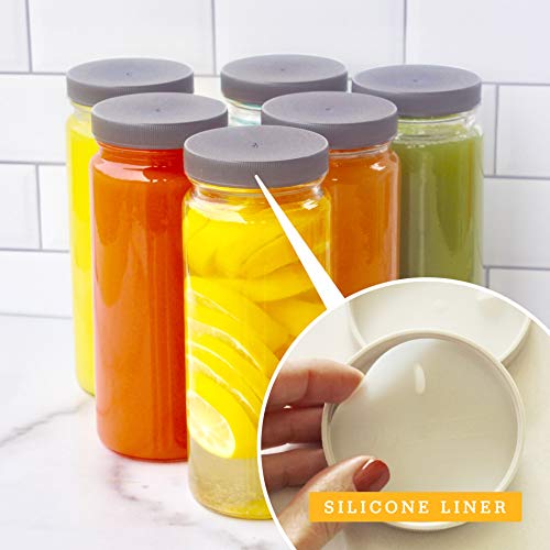 Clear Glass Water Bottles Set (6 Count)