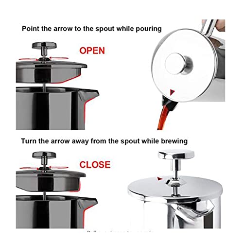 34oz French Press Coffee Maker Stainless Steel Double Wall