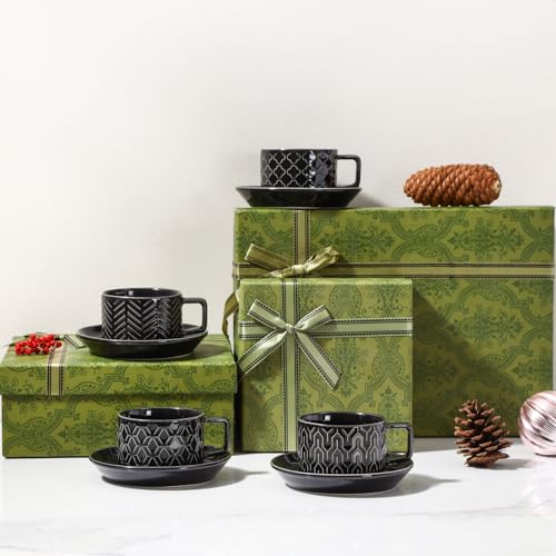 4oz Ceramic Espresso Cups Set of 4 (4 Count)