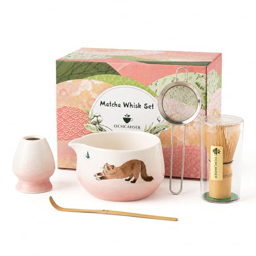 Matcha Set with Cat Pattern