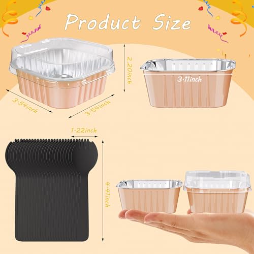25 Pack Mini Cake Pans with Lids (25 Count)