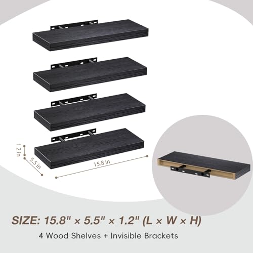 Floating Wall Shelves (4 Count)
