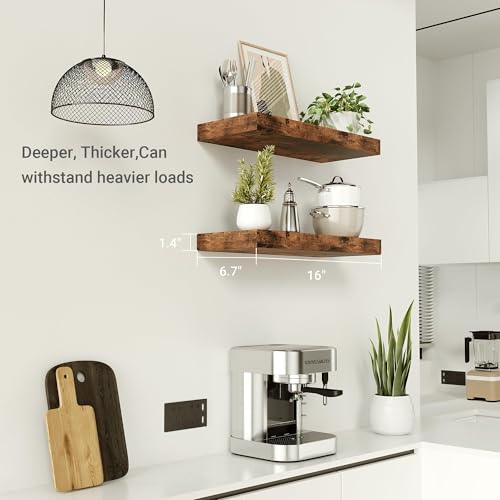 Floating Shelves for Wall Mounted 16 inch Set of 2 (2 Count)