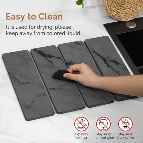 Small Stone Dish Drying Mat for Kitchen Counter (2 Count)