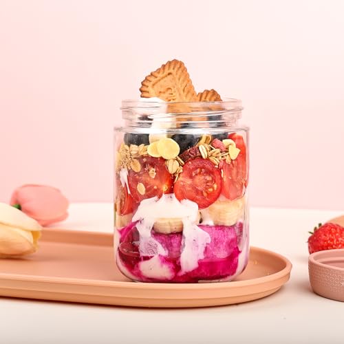 6 pack Overnight Oats Containers with Airtight Lids (16 Fl Oz)