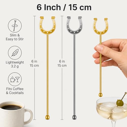 Horseshoe Drink Stirrers 6 Inch Plastic