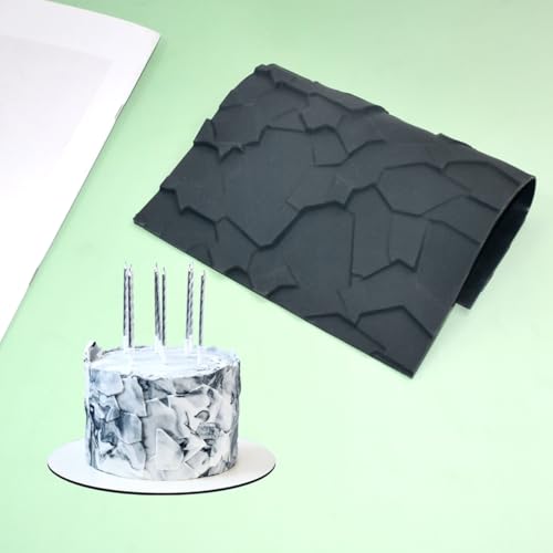 Fondant Silicone Mold for Cake Decoration Cake Border Stone Patter Impression Mat Fondant Embossing Stencil for DIY Cookies