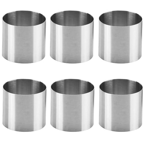 6 Packs Cake Rings Stainless Steel Nonstick Tart Ring Cake & Pastry Ring
