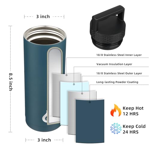 18oz Insulated Water Bottle Stainless Steel Water Bottle with Handle