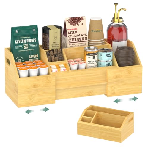 Extendable Coffee Station Organizer Countertop